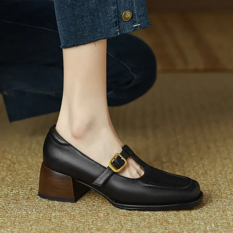 Selvana | Elegant T-Strap Shoes