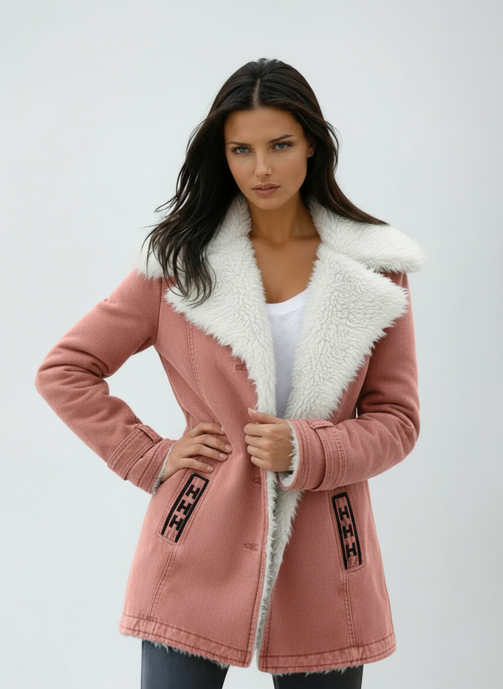 Lirena | Winter Coat Fur Collar & Buttons